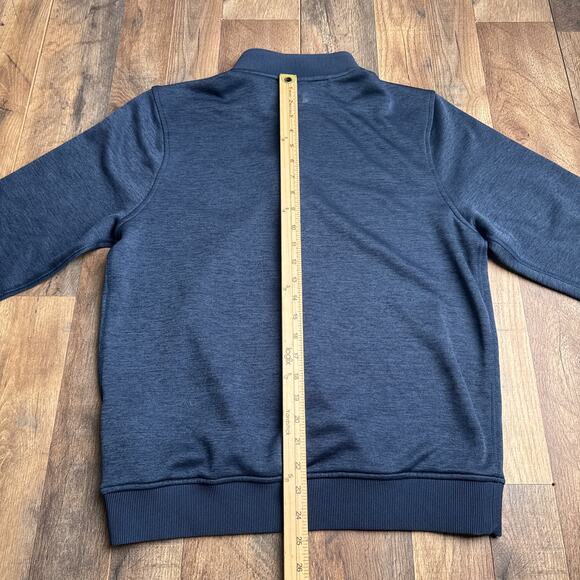 Under Armour Storm Golf Sweater Men's Medium Blue Fleece 1/4 Zip Athletic 6376 - Picture 10 of 13
